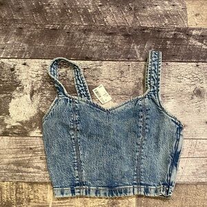 Reitmans Light Blue Denim Crop Top